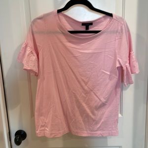 Jcrew pink thief with eyelet flutter sleeves